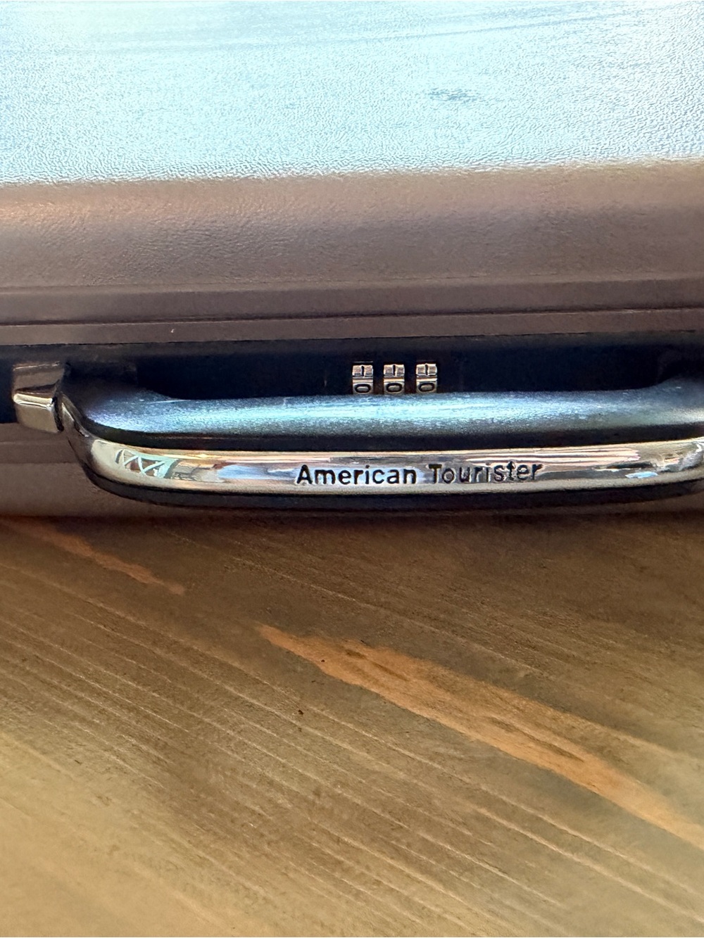 American Tourister Black and Silver Luggage Handle with Combination Lock